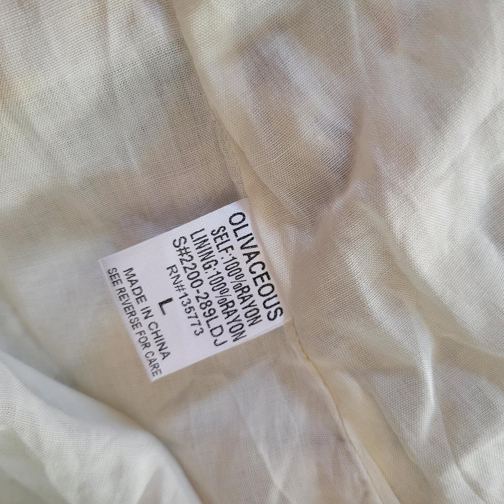 Long floral dress 100% rayon OLIVACEOUS talla L - Picture 10 of 10